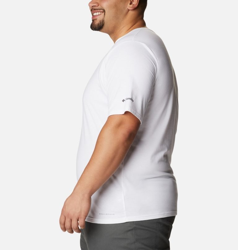 Men's Columbia Sun Trek Short Sleeve Graphic T Shirts White | Plus Size CA-H14LC